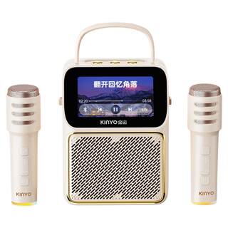 金运k800歌词音响家用k歌麦克风话筒一体家庭ktv户外蓝牙唱歌音箱