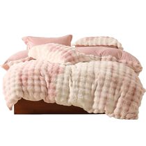 Mercury Home Textiles Warm Velvet Four-piece Antistatic Imitation Rabbit Velvet Set Winter Thickened Warm Quilt Cover Sheets 24 New Products