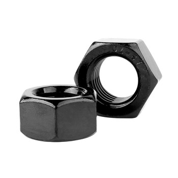 Level 12.9 high-strength hexagon nuts are black