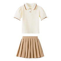 Jardin de la maternelle Vêtements dété Abricots couleur 61 Performance Clothes Elementary School Kids School Uniforms Summer Banfu Big Class Graduation Photo Clothes