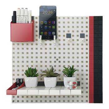 Hole plate without punching hook on study wall storage rack