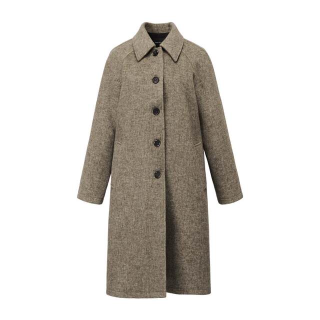 颜域翻领长款毛呢大衣女2025冬季新款复古通勤显瘦气质羊毛外套女