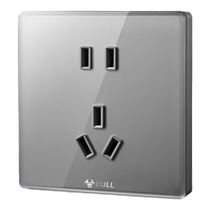 Bull switch socket with one open five-hole concealed multi-function 86 type wall household single and double control G62 gray panel