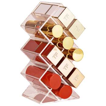 Lipstick rack storage box multi-grid display shelf ins girly heart small ໂປ່ງໃສໃນຄົວເຮືອນ ກ່ອງຈັດເຄື່ອງສໍາອາງ