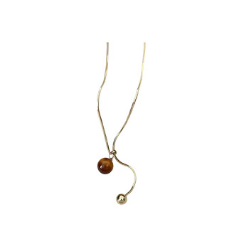 Autumn and winter pull-out adjustable imitation pearl necklace for women, long style