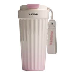 British Vanow thermos cup ceramic liner coffee cup female high-looking straw water cup 2024 new style