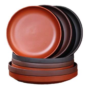 Ceramic large, medium and small round yixing orchid tray