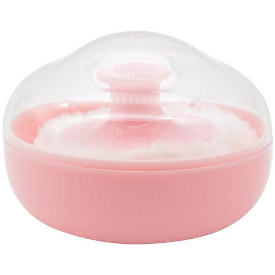 日本本土原装贝亲婴儿爽身粉盒粉扑盒带粉扑宝宝装痱子粉黄色粉色