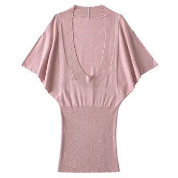 Lazy casual layered sweater dress for women summer new sexy slim round neck slim hip-hugging hot girl dress