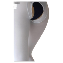 Spring and Autumn 100D open crotch velvet pantyhose single sided crotch white black front and back hollow sexy solid color