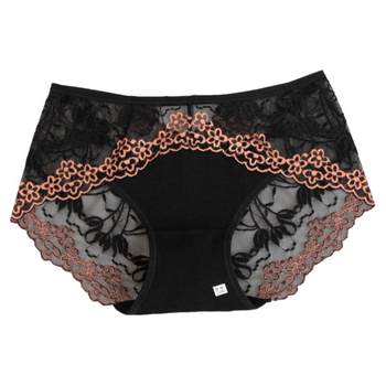 Authentic CYN Chuang Yano ແມ່ຍິງ Lace ໂປ່ງໃສ Boxer Briefs 6237 Sexy Seamless Stretch ຝ້າຍ underwear ແມ່ຍິງ 2 ລາຄາ