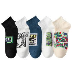 Boys socks, young people in summer, pure cotton odor -proof socks, junior high school students, big children, spring and autumn stockings, boys