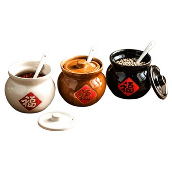 Salt shaker ceramic seasoning tank chili sauce special tank oil tank