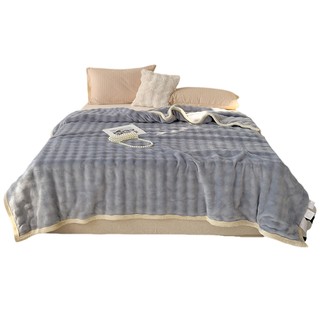 兔毛绒毛毯冬季加厚珊瑚绒毯子午睡办公室沙发毯床上用儿童小被子