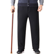 Dads pants winter plus velvet grandpa warm lamb velvet cotton pants for elderly men winter thickened down cotton casual pants