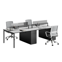 Office desk and chair combination simple and modern 4-seat staff table 6-seat office staff table card seat screen