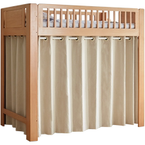 Genji Muyu solid wood childrens high and low bed with guardrail upper and lower bed bunk bed small apartment upper bed and lower table combination bed