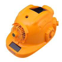Green forest safety helmet sun protection construction site national standard thickened high strength breathable double fan solar rechargeable men
