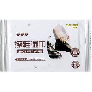 Colorless special shoe polishing wipes for decontamination and maintenance