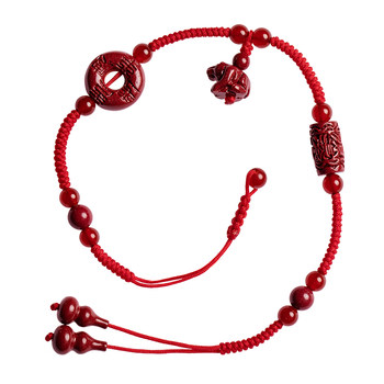 ພອນ 2024 ປີມັງກອນ Cinnabar Zodiac Red Rope Anklet Peace Buckle Bracelet Zodiac Year Braided Rope Ornament