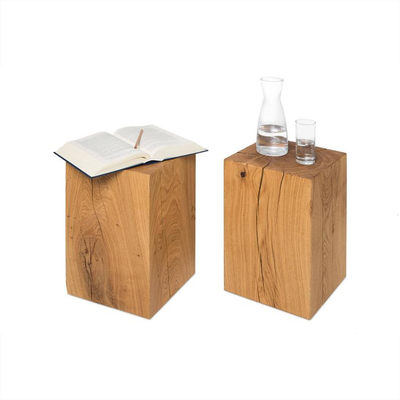 Wabi-sabi style bedside stool square wood pile side table coffee table homestay decoration European-style carbonized wood pier household log stool