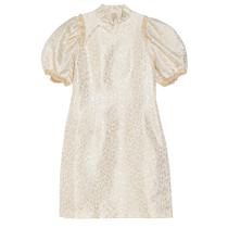 (Qian Jin Wardrobe) puretea tea new Chinese style dress womens mercerized jacquard 2024 summer new style