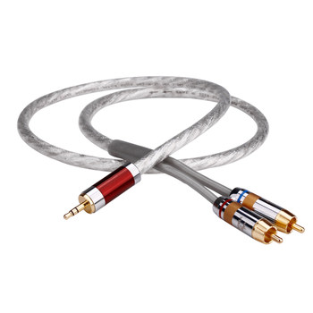 Silver-plated 3.5 turn double lotus one-to-two rca audio cable
