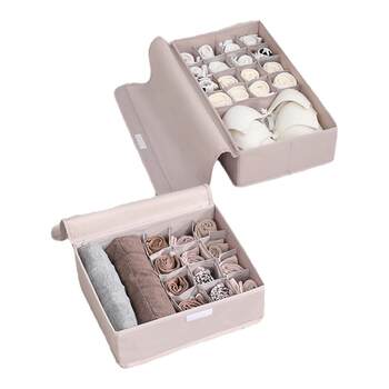 Underwear storage box, pantyhose, home fabric close-fitting clothing partition drawer-type washable bra finishing box