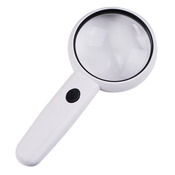 Hand-held magnifying glass for elderly reading with light, portable high-definition maintenance, children's scientific stamp coin identification