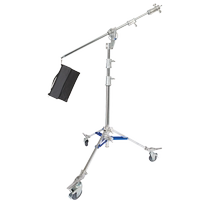 Meking M-6 steel dual-purpose reinforced with inclined arm bracket studio all-metal live fill light bracket professional stainless steel with sandbag cantilever bracket thick telescopic crossbar ceiling light bracket