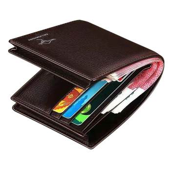 Deli Kangaroo wallet ຫນັງຜູ້ຊາຍຂອງແທ້ສັ້ນ zipper ຍີ່ຫໍ້ trendy ນັກສຶກສາໄວຫນຸ່ມ wallet ຫນັງອ່ອນ