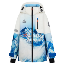 (Antibacterial Down Jacket) Bosideng Childrens Thickened Down Jacket Outdoor Ski Wear Mid-Length Hooded Warmth Winter