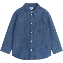 ARKET Garçons Vêtements Cotton à manches longues chemise Cowboy Casual Laver Blue 2024 Été Nouveau Modèle 110575004