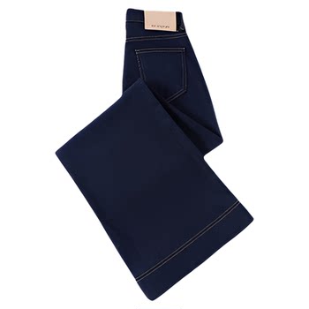 ໂສ້ງຂາກວ້າງສີຟ້າ denim ສໍາລັບແມ່ຍິງແບບໃຫມ່