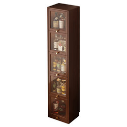 Solid Wood Wine Cabinet, Living Room Corner Cabinet, Wall-Mounted Narrow Corner Cabinet, 25cm Corner Shelf, Red Wine Glass Storage Display Cabinet