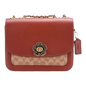 Coach women's madison 24 camellia logo crossbody bag shoulder bag chain bag