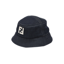 (Self-operated) FENDI Fendi mens cotton FF logo embroidered denim bucket hat sun hat