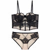 French ultra-thin soft steel ring lace transparent bra set