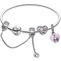 Chinese Valentines Day gift] Pandora Pandora Heart Companion Bracelet Set Pink Synthetic Opal Gentle Love