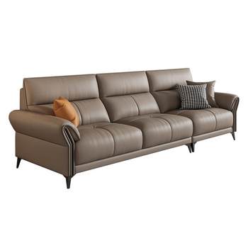Tubo genuine leather sofa small apartment top layer cowhide