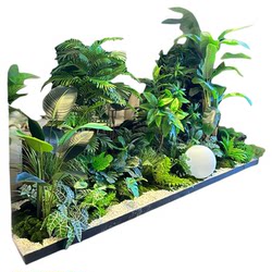 Artificial Green Plant Landscaping Combination for Window Decoration, Fake Plant Landscape for Courtyard Arrangement, Entrance Hall Indoor Atmosphere Tree