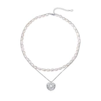 Korun alloy freshwater pearl shaped necklace