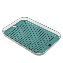 Light luxury drain tray rectangular teacup plate storage rack double-layer tea tray tray household dust-proof cup holder 2018