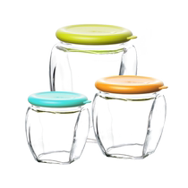 (Self-operated) Glasslock glass storage jar sealed jar cereal storage lid silicone ring refrigerator square