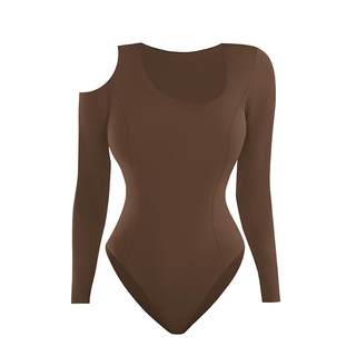 Lousxxy long-sleeved off-the-shoulder body-shaping one-piece that can be worn outside