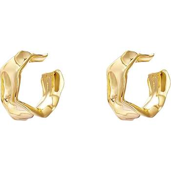 clip ຫູທອງໂດຍບໍ່ມີການເຈາະຂອງແມ່ຍິງໃຫມ່ earrings ລະດັບສູງ earrings light luxury niche earrings earrings square round face earrings