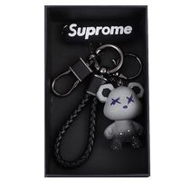 Cartoon Tide Gradient Small Bear Key Buttons Male And Female Couples Stereoscopic Paparazzi Car Key Chain Bag Pendant Gift