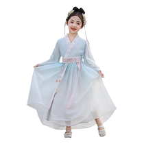 Wang Xiaoho Handsuit Girl 2024 New Warring National Gown Summer Dress Surian Dress Superfairy National Wind Hanfu Children Hanfu Improvement