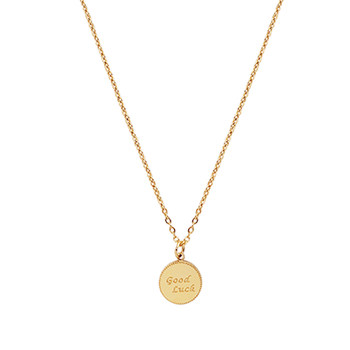 14k yellow gold small gold coin gold necklace lucky