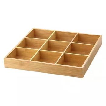 Japanese internet celebrity style bamboo and wood tray nine-grid hotpot restaurant tableware wooden tray split tray